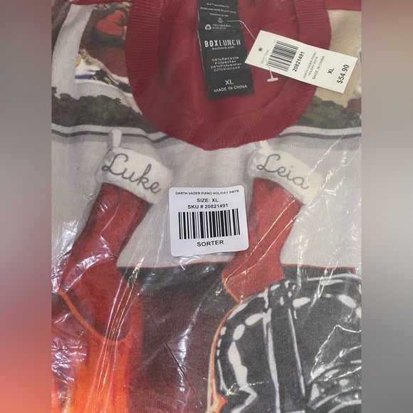 NWT-BoxLunch/Star Wars Darth Vader fireplace holiday sweater 3X - Picture 3 of 12